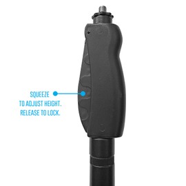 AxcessAbles MS-201RB One Hand Microphone Stand with Weighted Heavy Round Base and Quick Grip Height Adjustment - Telescoping Mic Boom Arm Included. Tall Microphone Stand for Singing 2-Pack