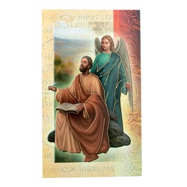 William J. Hirten Deluxe Catholic Holy Card with Traditional Prayers (Saint Matthew)