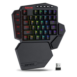 Redragon K585 DITI Wireless One-Handed Mechanical Keyboard, 42 Keys 2.4Ghz RGB 40% Gaming Keypad with 7 Onboard Macro Keys, Detachable Wrist Support, 3000 mAh Battery