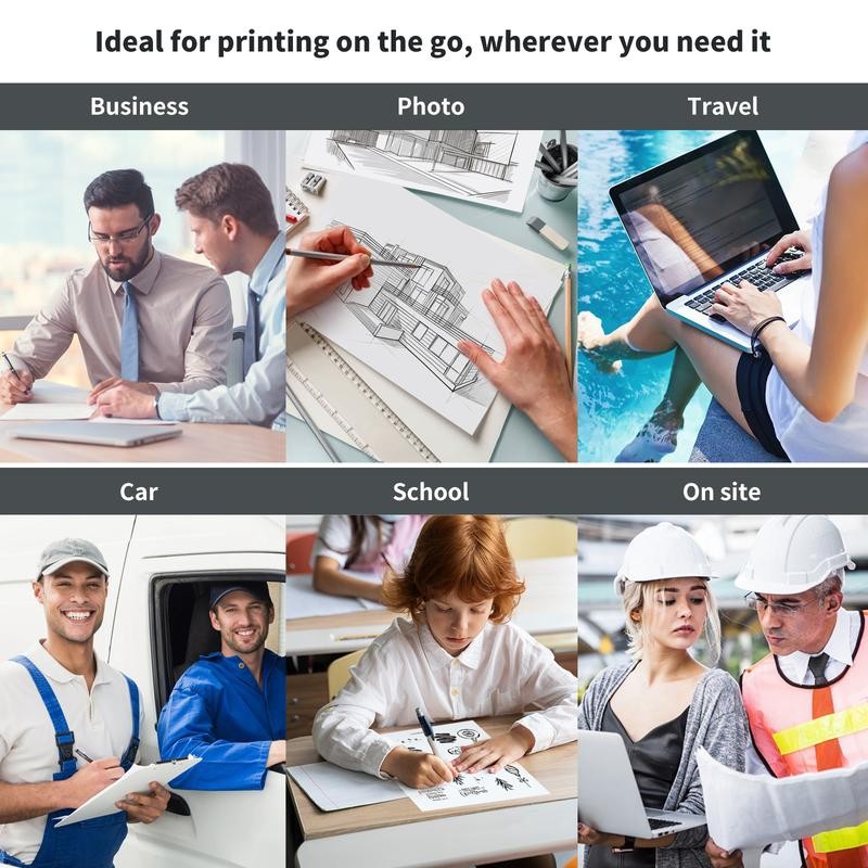 JADENS Portable Printers Wireless for Travel, Support 8.5" X 11"