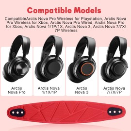 Arctis Nova Pro Replacement Headband, Compatible with SteelSeries Arctis Nova Pro, Nova 7P, Nova 7X, Arctis Nova 1, Arctis Nova 3 Wired & Wireless Gaming Headsets (red)