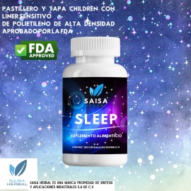 Suplemento Para Dormir 100 Cápsulas SLEEP | SAISA HERBAL | Melatonina, Triptófano, Valeriana, Magnesio | Suplemento Natural para Dormir y Relajación