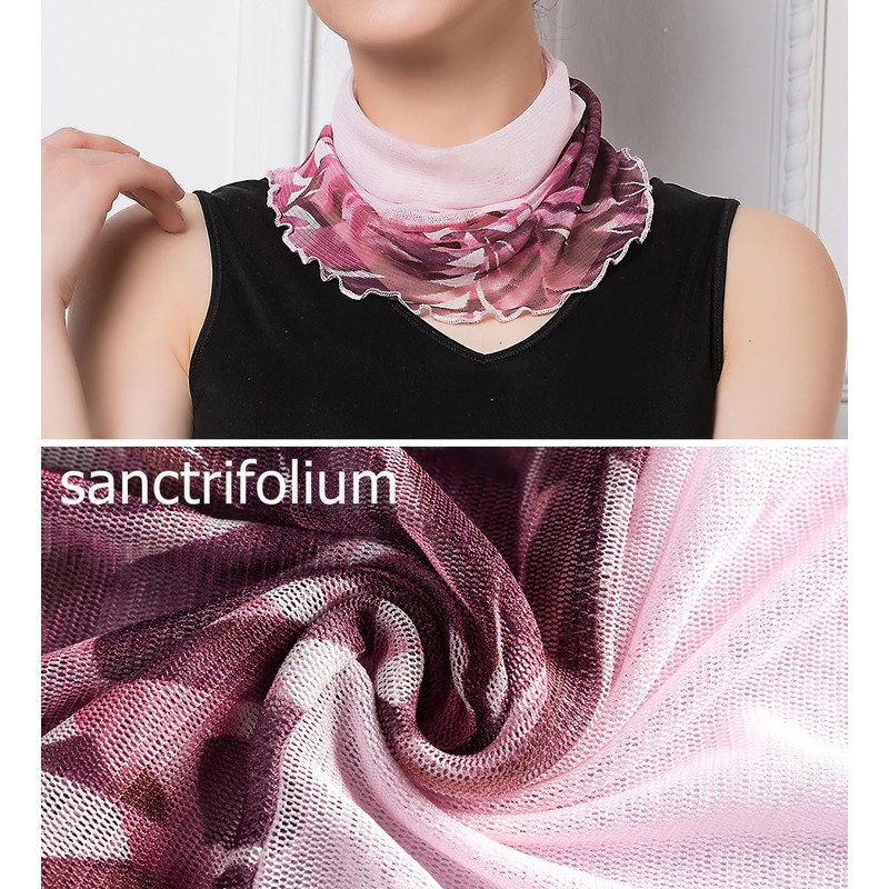 sanctrifolium 100% Silk Neck Cover Snood Neck Warmer UV Protection