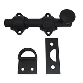 QCAA Solid Brass Dutch Door Bolt, 4", Matte Black, 1 Pack, Made in Taiwan