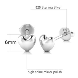 Nicole Manson Heart Earrings Sterling Silver Stud Earrings for women Gift Boxed 925 (Heart)