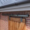 JUBEST 7.5FT Box Rail Exterior Barn Door Hardware Kit, Heavy-Duty
