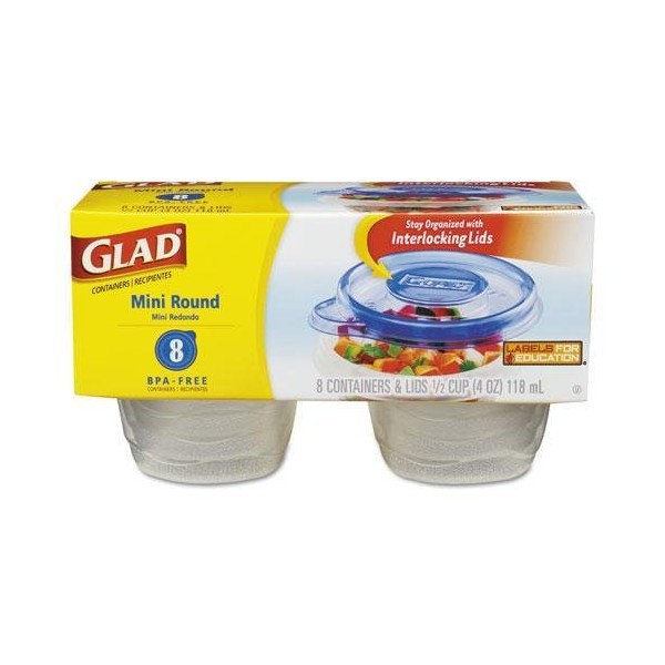 CLOROX CLO70240PK GladWare Mini Round Food Storage Containers 4 oz