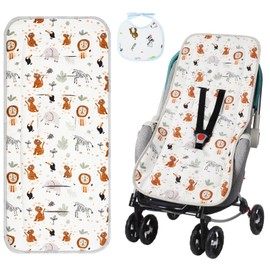 AOGOE Universal Pram Mattress, Double-Sided Seat Cover, Soft Pram Insert for All Seasons, 10 Holes Handcart Mat, Compatible with Most Pushchairs