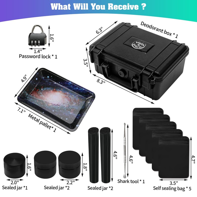 viwaviwa Smell Proof Stash Box Bag With Rich accessories Combination