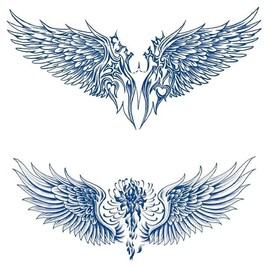 2 Sheets Temporary Breast Tattoos Underboob Tattoos Ass Antler Tattoos Semi-Permanent Tattoos Wings Tattoos