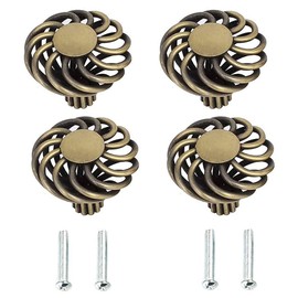 Lxoraziy 4 Pieces Vintage Drawer Handles, Bird Cage Door Handles, Metal Furniture Handle, Furniture Knobs with Screw, for Drawer, Door Cupboards, Bathroom Cabinets, Home, Kitchen, Hotel
