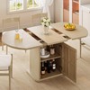 iPormis Round Dining Table for 4-6, 59'' Extendable Dining Room