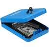 Tenamic Pistol Safe, Portable Travel Gun Safe, Solid Steel Handgun Lock Box for Home, Gun Safes for Car, Blue