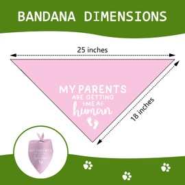 My Parents are Getting Me a Human Pet Pink Dog Bandana - Pregnancy Announcement, Baby Announcement, Gender Reveal, Photo Prop, Pet Scarf Accessories for Dog Lovers Gift