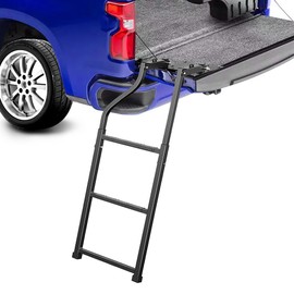 KMFCDAE Tailgate Ladder Pickup Truck Accessories Universal Extension Step Ladder with Stainless Steel Self Drilling Hex Screws