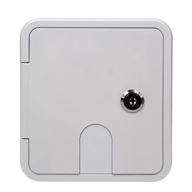 Rugged Trail Products RV Power Cord Access Door - Small White Electrical Hatch with 2 Keys