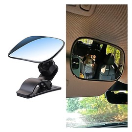 Car Rearview Baby Mirror, Universal Wide Angle Convex Mirror Clip-on Mirror, Adjustable Convex Safety Rearview Mirror for Viewing Rear Passengers, Suitable for Most Cars