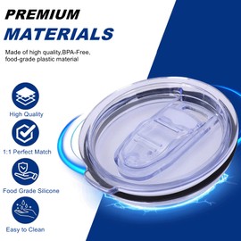 Compatible with Silver Buffalo Tumbler Lids 40 oz Replacement Lid,2Pack 40 oz Tumbler Lid Replacement Compatible with Silver Buffalo Stainless Steel Tumblers,Leak-Proof and Splash Resistant Design.
