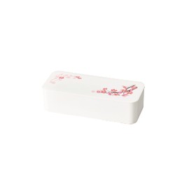 Tatsumiya Sakura Slim Single Tier Lunch WH Size (W x D x H): Approx. 7.6 x 3.2 x 2.1 inches (19.3 x 8.2 x 5.3 x 5.3 x 30402 cm)