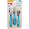 NUK Kiddy Cutlery Fork, Knife, and Spoon Set, 3 Pack,