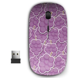 2.4G Ergonomic Portable USB Wireless Mouse for PC, Laptop, Computer, Notebook with Nano Receiver ( Grapes )