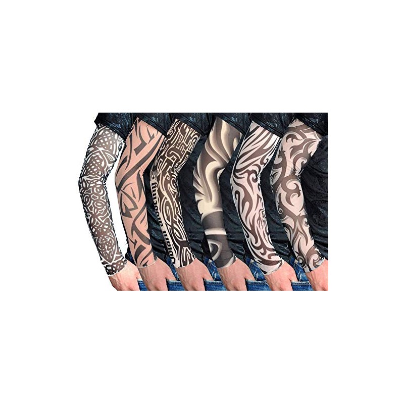 HugeStore 6 Pcs Fake Temporary Tattoo Sleeves Novelty Design Body