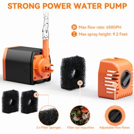 POPOSOAP Solar Water Pump Outdoor, 30 Watt Solar Powered Water Pump with 430GPH Solar Pump, 7 Nozzles, 6.6 Tubing DIY Water Feature for Pond, Fountain, Pool, Fish Tank, Garden, Backyard