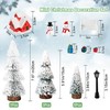 ROLLWAY Mini Christmas Tree with Snow Miniature Figures Set, Artificial