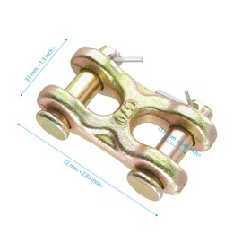SEHOI 6 Packs 3/8 Inch Twin Clevis Link, Zinc Plated G70 Forged Chain Repair Links, Truck Trailer Tie Down Links for Trucks, Trailers, 6600 Working Load Limit