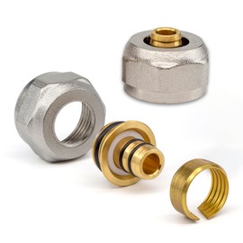 Kudos-Trading - 17mm x 2mm Underfloor Heating Eurocone Connector Pack of 2 Durable Brass Leak-Proof Seamless Integration with All Heating Systems of 3/4 inch Easy Installation Universal Compatibility