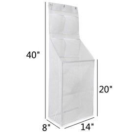 ALYER Multi-Scene Suitable Hanging Mesh Laundry Basket,Behind The Door Storage Organizer for Laundry,RV,Dorm,Bathroom,Bedroom,Pantry, Nursery,Kitchen,White