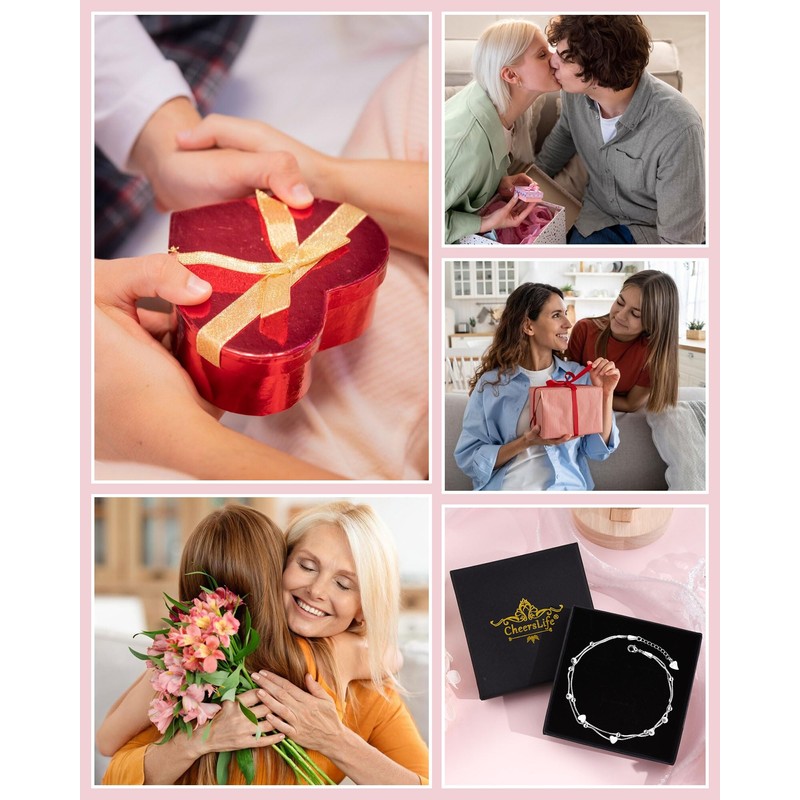 CheersLife FußKettchen FüR Damen Fusskettchen Silber 925 Damen Verstellbare Herz