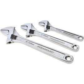 Paramount Chrome Finish 3 Piece Adjustable Wrench Set: 6", 8", and 10"