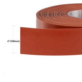 LMS Red Heat Resistant Silicone Rubber Strips Sheet Flexible High Temp 60A, No Adhesive, for Gaskets, Seals, Pads, Bumpers (4inchx3.3'x1/8inch) (LMSTF0032)