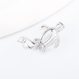 LGSY Silver Plated 5Pcs Turtle Cage Pendants Crafting Charm for DIY Jewelry Making