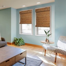 CHICOLOGY Bamboo Blinds, Bamboo Shades, Custom Bamboo Shade, Cordless Bamboo Shades, Window Shade Roman, Patio Blinds and Shades, Porch Shades Outdoor Roll Up, Maple, 23" W X 64" H