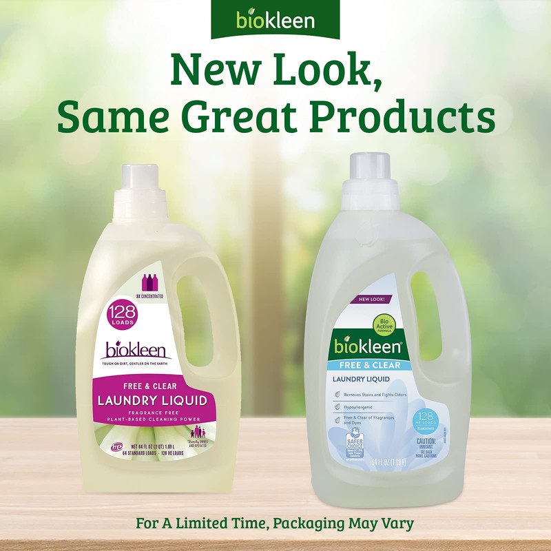 biokleen, Laundry Liquid, Free & Clear, 64 oz