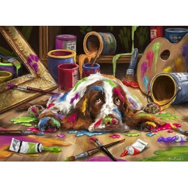 Vermont Christmas Company Puppy Picasso Jigsaw Puzzle 1000 Piece