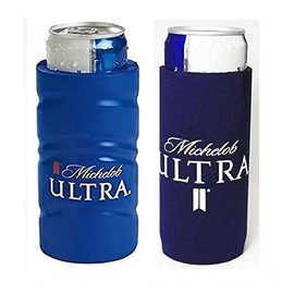 Michelob Ultra Slim Line Can 1 Thick Foam Cooler & 1 Neoprene Huggie Can Coolie Set