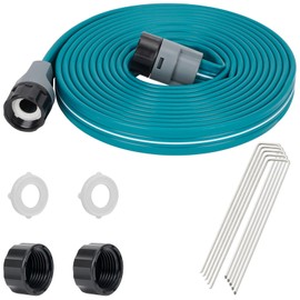 LINEX Sprinkler Soaker Hose 15 ft for Garden Lawn Watering Hose with Stakes