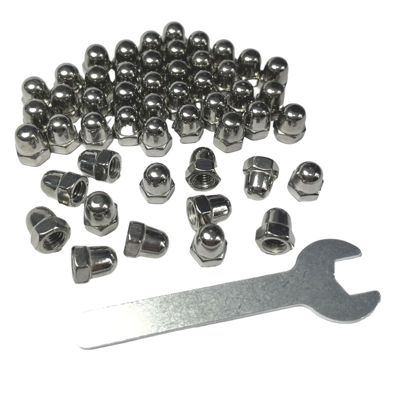 ZDingTech 50pcs M5-0.8 Acorn Cap Nuts,M5-0.8 Cap Nuts,Acorn Hex Cap