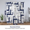 REZAYMRS Geometric Stripe Shower Curtain with 12 Hooks, 72''x72'' Waterproof