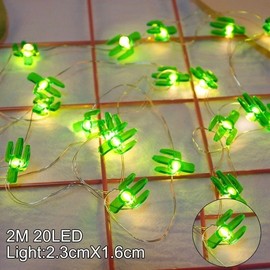 Cactus Fairy String Lights,6.56 ft 20 LEDs Waterproof Copper Wire Fairy Cactus Twinkle String Decorative Lights for Bedroom Summer Garden Yard Landscape Wedding Party