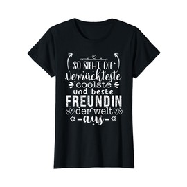 Best Friend T-Shirt with German Text "Best Freundin Der Welt" ("Best Friend")