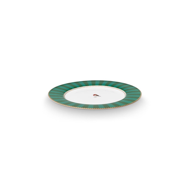 Pip Studio Love Birds Dinner Plate Stripes Green 26.5 cm