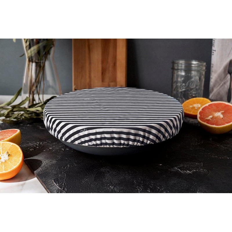NUTS NULD12 Bowl Cover, Black Stripe, Set of 3, Tableware