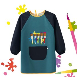 Norhogo Painting Apron Waterproof Apron, Painting Apron Children's Apron Set, Waterproof Children's Painting Coat for School Art Painting, Laboratory Activity, Cooking for 7-12 Years Girls/Boys,