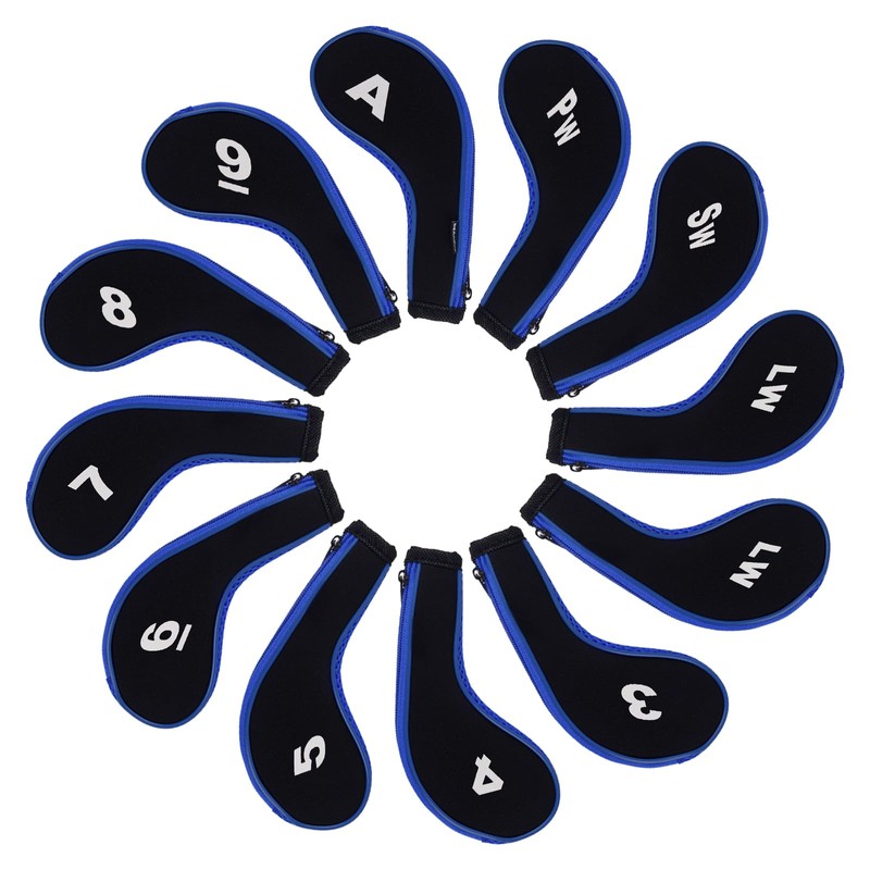 Andux Number Print Golf Iron Club Head Covers Long Neck