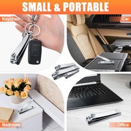 DRMODE Pack of 8 Nail Clippers - Fingernail Clippers Sharp Toenail Clippers Stainless Steel Cutter Smooth Cut Nail Clippers for Toenails Fingernails with File