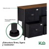 Kingshouse Comoda Cajonera De 5 Cajones Tela Estructura Acero Madera
